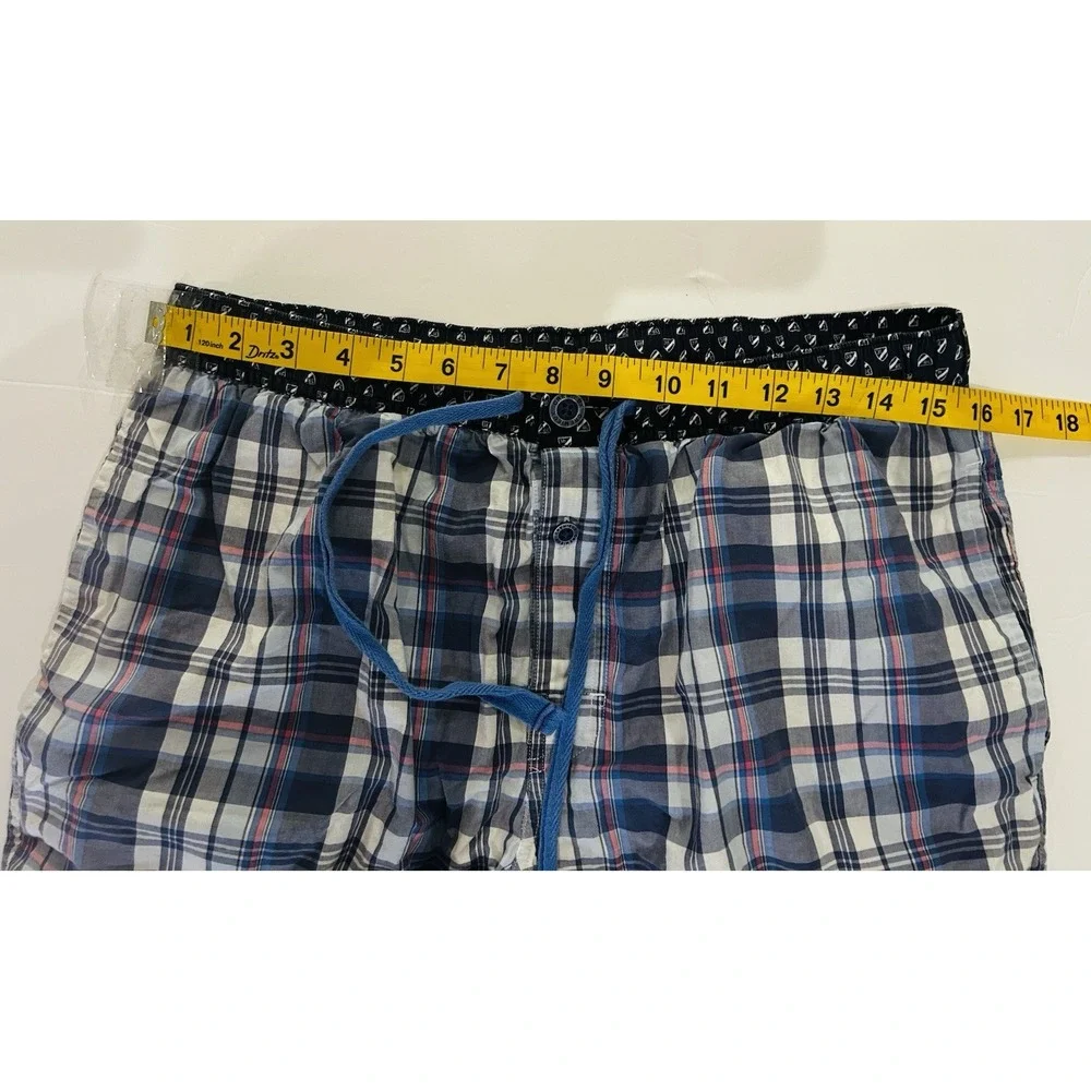 Daniel Cremieux Men's Sleep Lounge Shorts Size L 100% Cotton Y2K Plaid Nautical